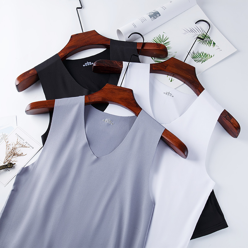 Sleeveless Undershirt - Летняя мужская шелковая нательная рубашка, не