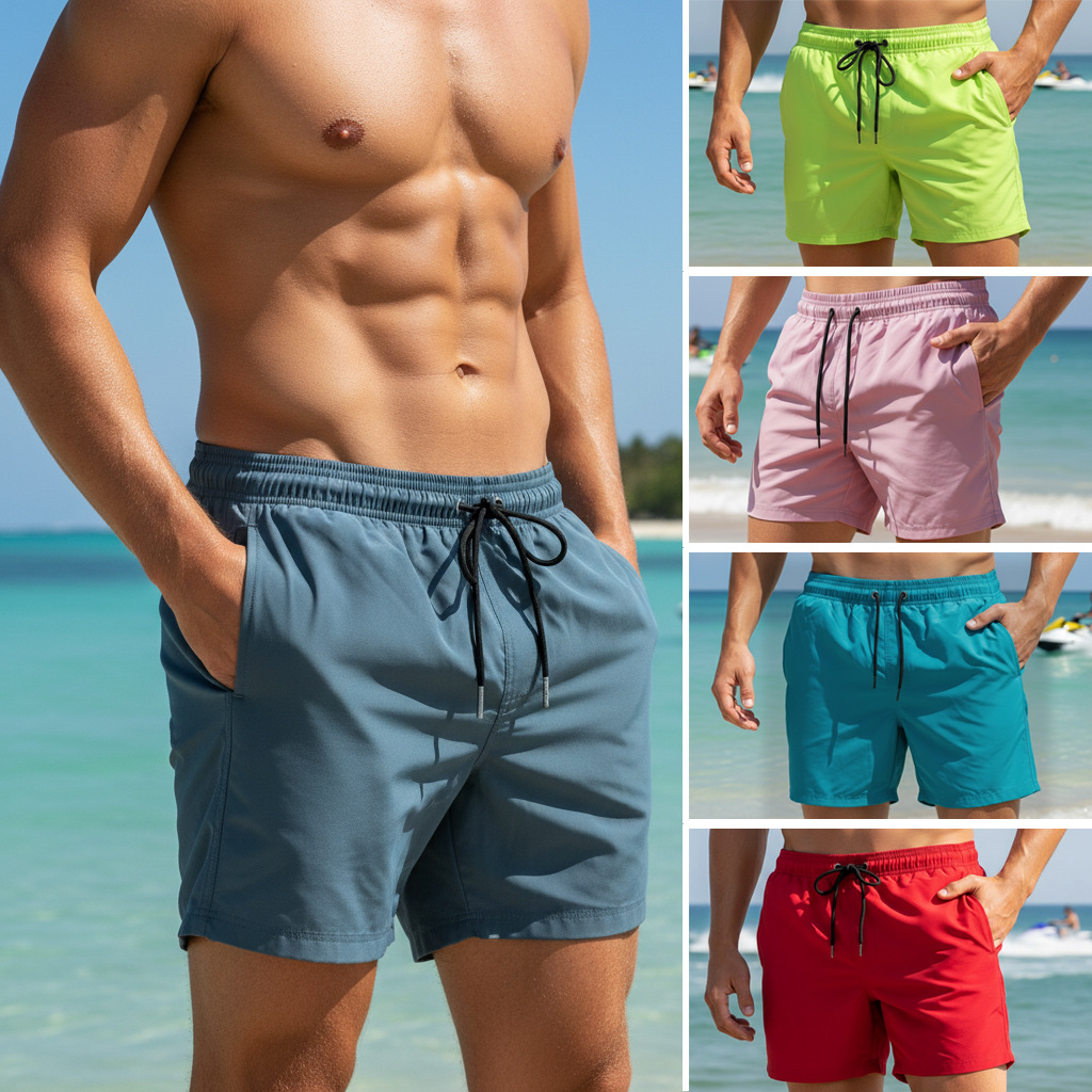 Trunk Breathable Men - Летние мужские однотонные плавки-шорты для плавания,